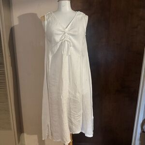 Francesca Bettini Womens Linen  Midi Dress sz Med Sustainable Lagenlook Comfy